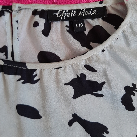 Effeti Moda Grey & Black Leopard Print Blouse. - Picture 6 of 8